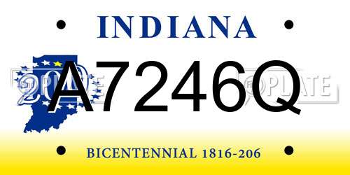 A7246Q Indiana License Plate