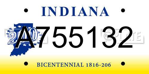 A755132 Indiana License Plate