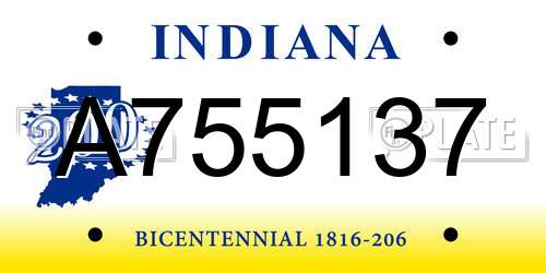 A755137 Indiana License Plate