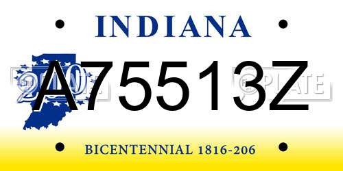 A75513Z Indiana License Plate