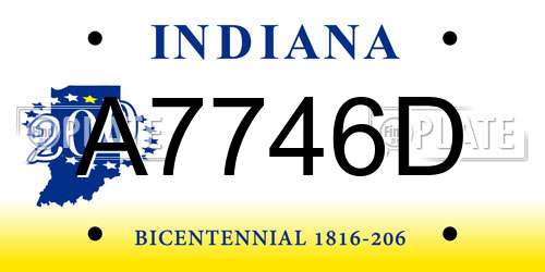 A7746D Indiana License Plate
