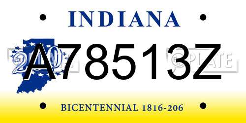 A78513Z Indiana License Plate