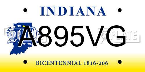 A895VG Indiana License Plate
