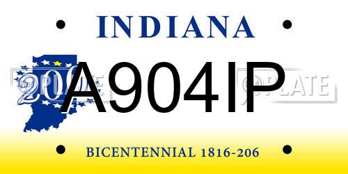A904IP Indiana License Plate
