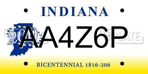 AA4Z6P Indiana License Plate