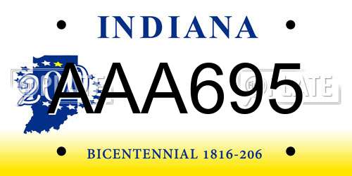 AAA695 Indiana License Plate