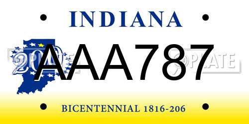 AAA787 Indiana License Plate