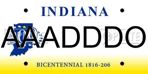 AAADDDO Indiana License Plate