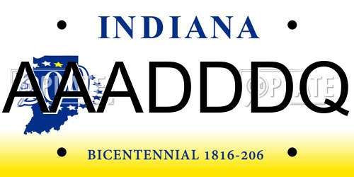AAADDDQ Indiana License Plate