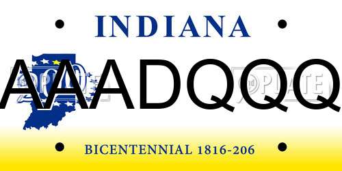 AAADQQQ Indiana License Plate