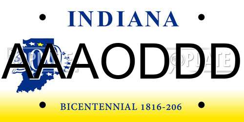 AAAODDD Indiana License Plate