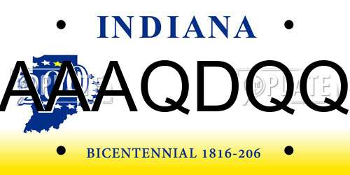 AAAQDQQ Indiana License Plate