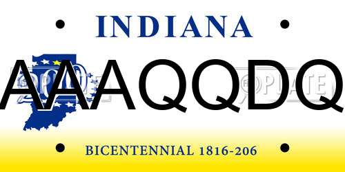 AAAQQDQ Indiana License Plate
