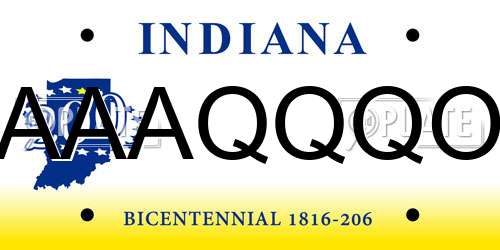 AAAQQQO Indiana License Plate