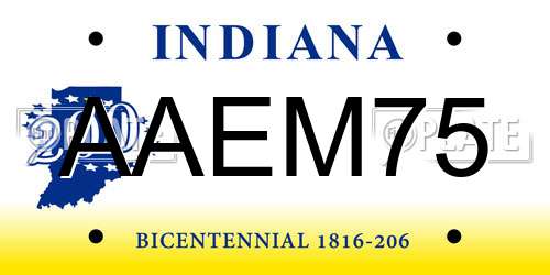 AAEM75 Indiana License Plate