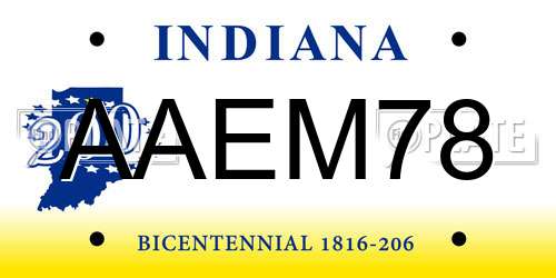 AAEM78 Indiana License Plate