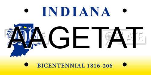 AAGETAT Indiana License Plate