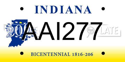 AAI277 Indiana License Plate