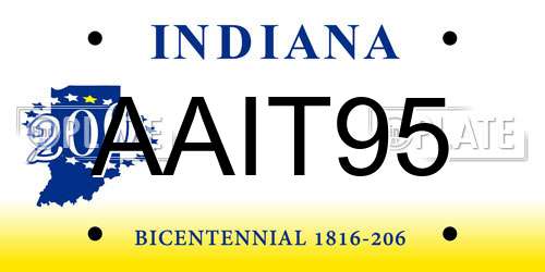 AAIT95 Indiana License Plate