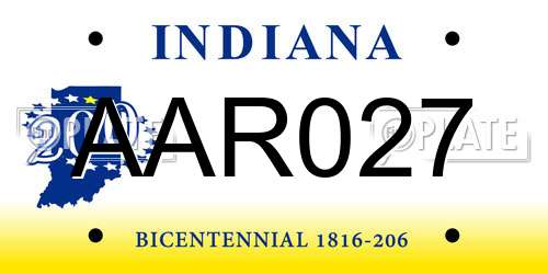 AAR027 Indiana License Plate