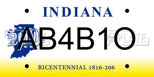 AB4B1O Indiana License Plate