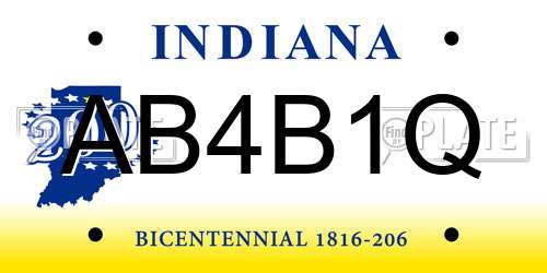 AB4B1Q Indiana License Plate