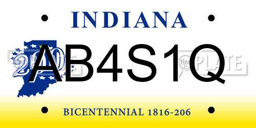 AB4S1Q Indiana License Plate