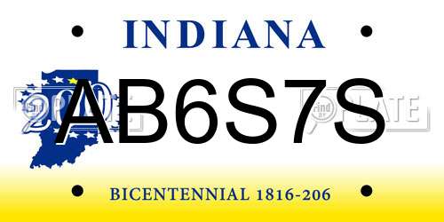 AB6S7S Indiana License Plate