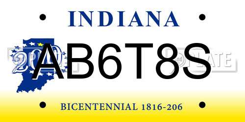 AB6T8S Indiana License Plate