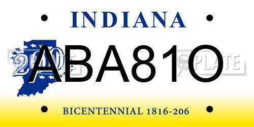 ABA81O Indiana License Plate
