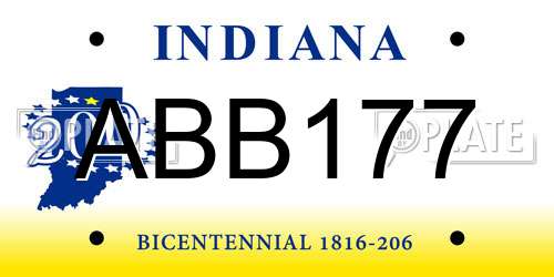 ABB177 Indiana License Plate