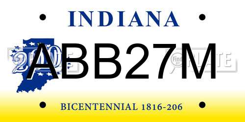 ABB27M Indiana License Plate