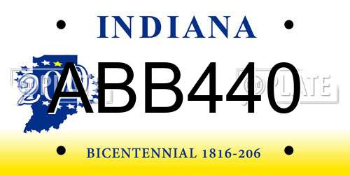 ABB440 Indiana License Plate