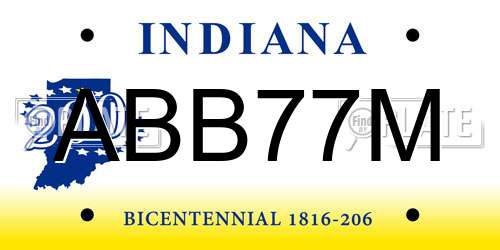 ABB77M Indiana License Plate