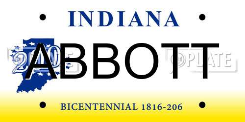 ABBOTT Indiana License Plate