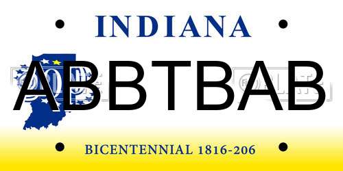 ABBTBAB Indiana License Plate