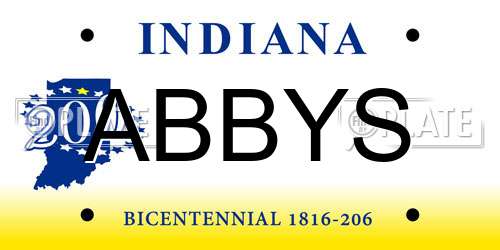 ABBYS Indiana License Plate