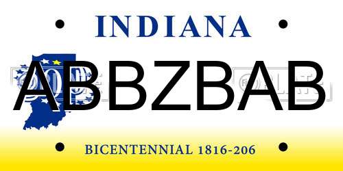 ABBZBAB Indiana License Plate