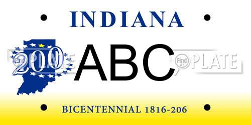ABC Indiana License Plate