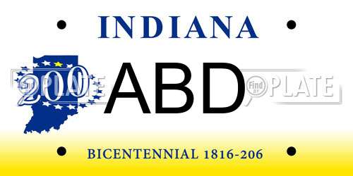ABD Indiana License Plate