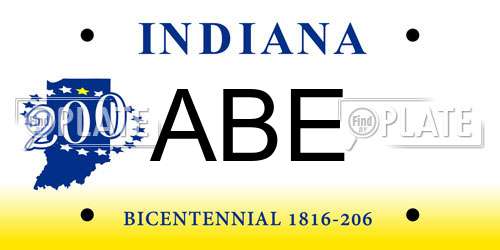 ABE Indiana License Plate