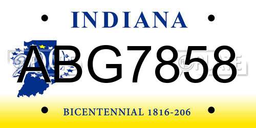 ABG7858 Indiana License Plate