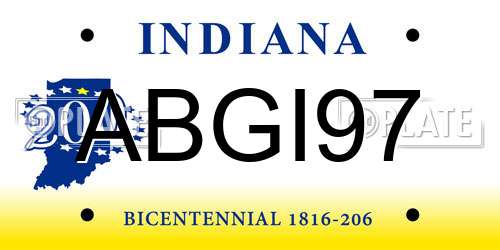 ABGI97 Indiana License Plate