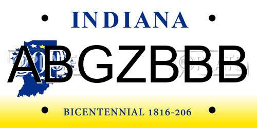 ABGZBBB Indiana License Plate