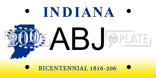 ABJ Indiana License Plate