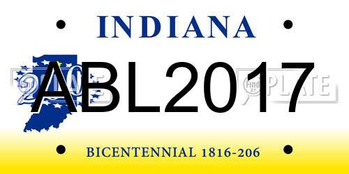 ABL2017 Indiana License Plate