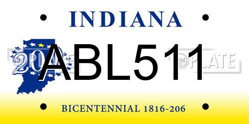 ABL511 Indiana License Plate