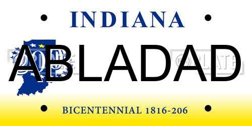 ABLADAD Indiana License Plate