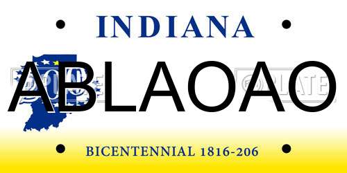 ABLAOAO Indiana License Plate