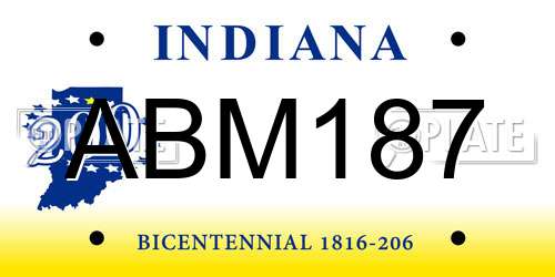 ABM187 Indiana License Plate